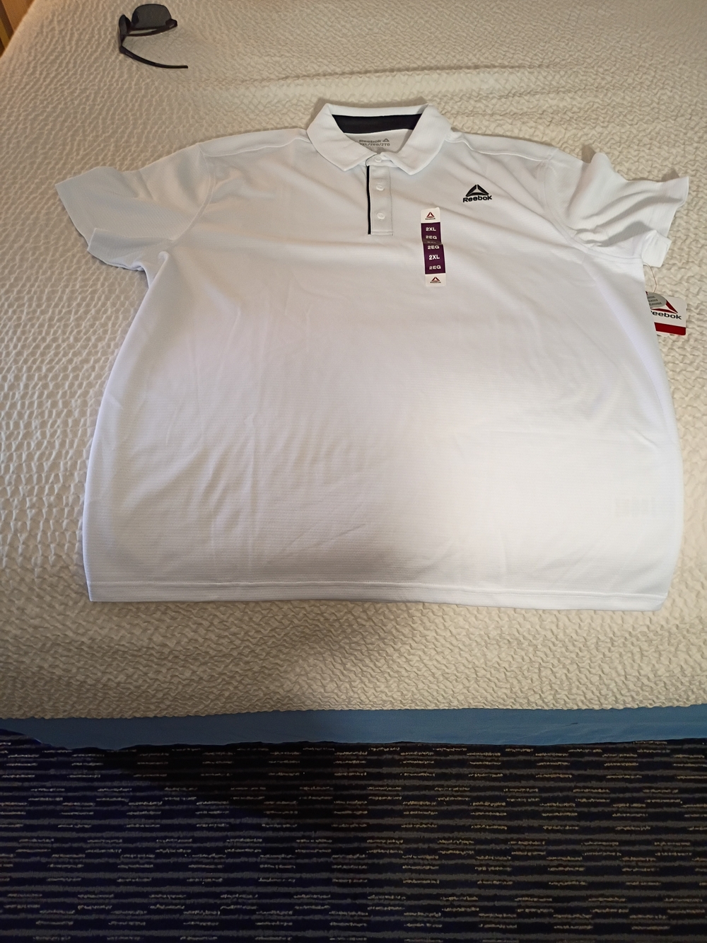 Reebok Men's Performance Polo Shirt - Size 2XL - White, New With Tags.